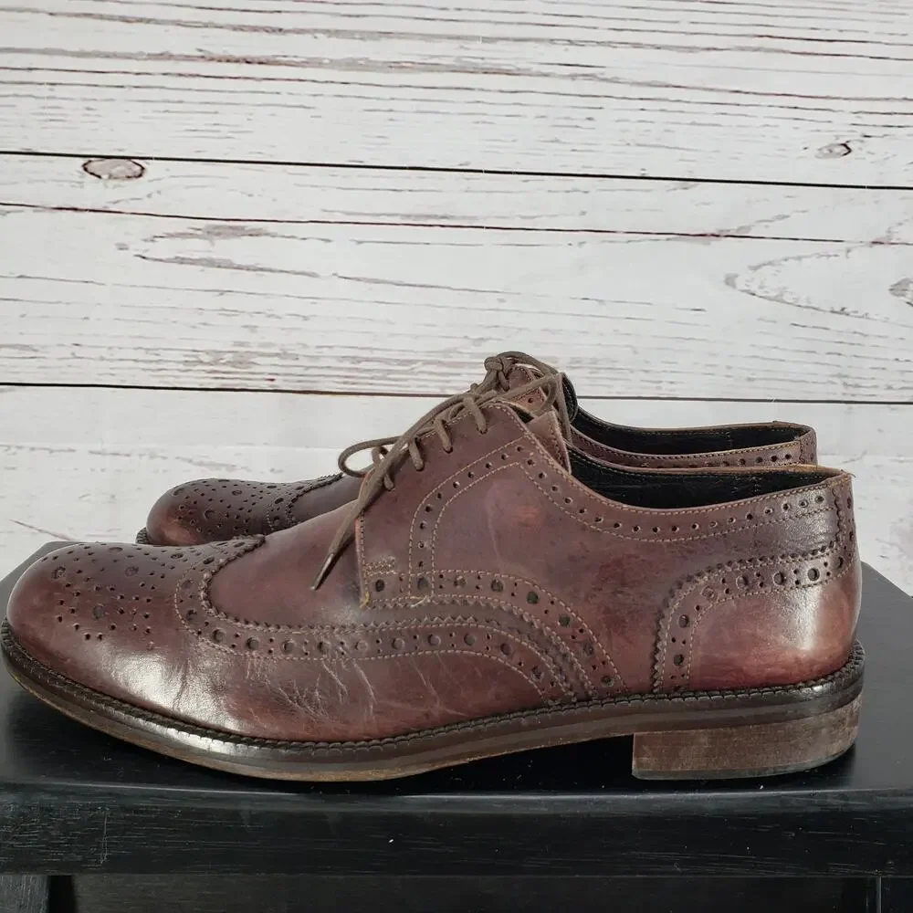 JD Marvin Made in Italy Men's Brown Vibram Oxford Shoes Size 43 EU
